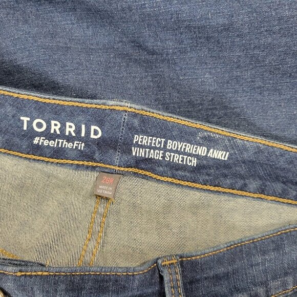 Torrid Womens Jeans 26R Plus Feel the Fit Perfect Ankle Boyfriend SL19E - Picture 8 of 8